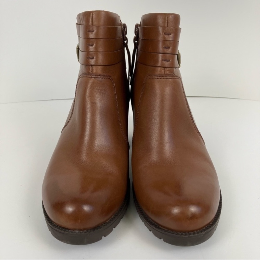 Clarks Tan Leather Ankle Booties - Picture 3 of 16